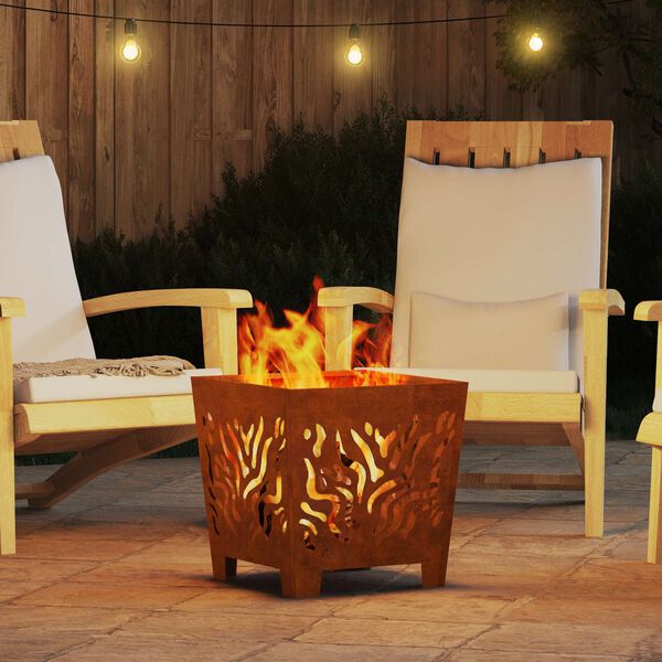 vidaXL Vuurkorf Bruin 40 x 40 x 40 cm Staal