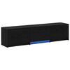 vidaXL TV-kast met LED Zwarte Eik 165 x 34 x 40 cm Geconstrueerd hout