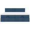 vidaXL Ottoman bed met matrassen 180x200cm stof blauw