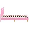 vidaXL Bedframe voor kinderen met hoofdbord Roze 80 x 160 cm Stof