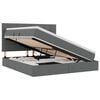 vidaXL Opbergbed met LED met matras Donkergrijs 160 x 200 cm Polyester