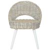 vidaXL Fauteuil kubu rattan wit