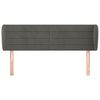 vidaXL Hoofdbord met randen 147x23x78/88 cm fluweel donkergrijs
