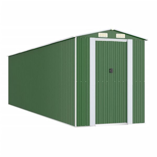 vidaXL Tuinschuur 192x772x223 cm gegalvaniseerd staal groen
