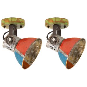 vidaXL Wand- / plafondlampen industrieel 2 st gerecycled E27 17x24 cm
