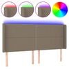 vidaXL Hoofdbord LED 203x16x118/128 cm stof taupe