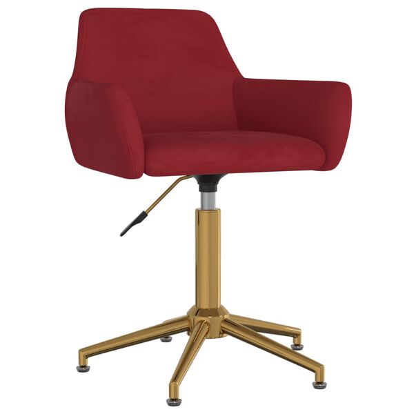 vidaXL Eetkamerstoel draaibaar fluweel wijnrood