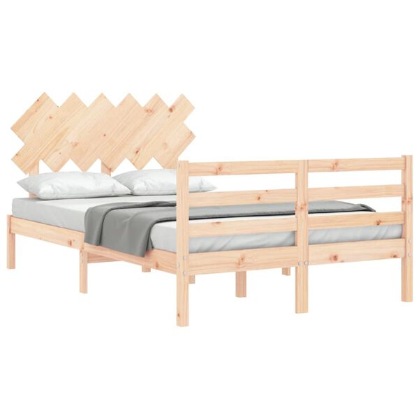 vidaXL Bedframe met hoofdbord massief hout