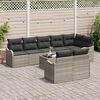vidaXL Tuin Sofa Set met kussen 9 pcs Lichtgrijs Poly riet