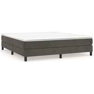 vidaXL Boxspring bed 160x200 cm fluweel donkergrijs