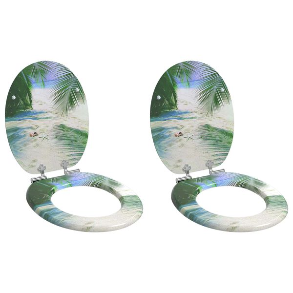 vidaXL Toiletzitting 2 pcs Groen 43,8 x 37,8 cm MDF-plaat