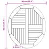 vidaXL Tafelblad rond 2,5 cm 90 cm massief teakhout