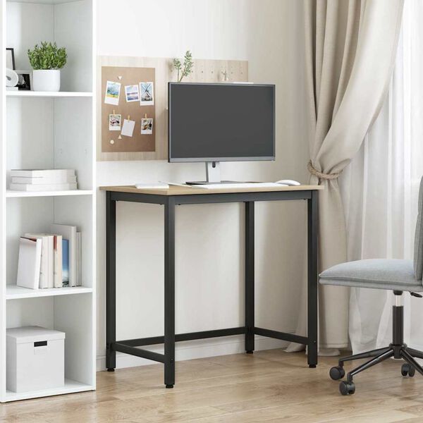 vidaXL Tafel Sonoma Eiken 100 x 50 x 76,5 cm Engineered hout en staal