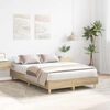 vidaXL Bedframe zonder matras 135x190cm spaanplaat sonoma eikenkleurig
