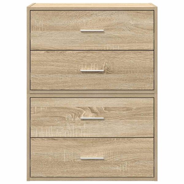 vidaXL Kasten met 2 lades 2 st 60x31x40 cm bewerkt hout sonoma eiken