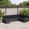 vidaXL 8-delige Loungeset met kussens poly rattan zwart