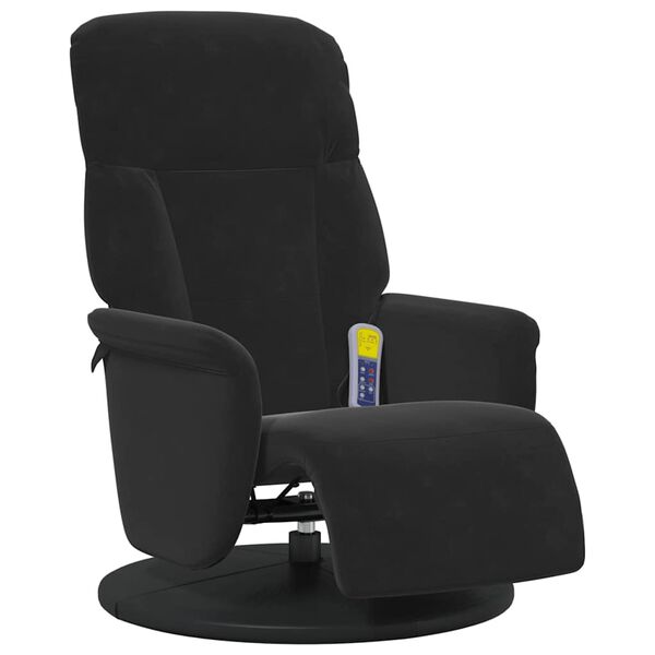 vidaXL Massage Recliner Stoel Zwart 91 x 71 x 105 cm Fluweel