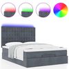 vidaXL Ottoman bed met matrassen en LED's 140x190cm fluweel