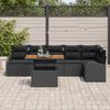 vidaXL Tuin Sofa Set met opslag 7 pcs Zwart Poly riet