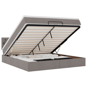 vidaXL Ottoman bed met matras 180x200cm stof taupe
