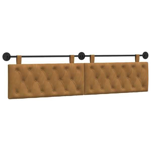 vidaXL Hangend Hoofdeinde Wandgemonteerd Bruin 210 x 55 x 7 cm Fluweel
