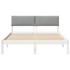 vidaXL Bedframe Wit en lichtgrijs 160 x 200 cm Massief grenenhout