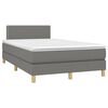 vidaXL Boxspring met matras en LED stof donkergrijs 120x200 cm