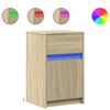 vidaXL Nachtkastje met LED-verlichting bewerkt hout sonoma eikenkleur