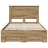 vidaXL Bedframe met lade met hoofdeinde met opslag Bewerkt hout