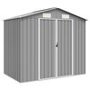 vidaXL Tuinschuur 205x129x183 cm gegalvaniseerd staal grijs