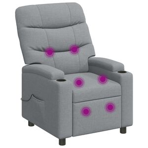 vidaXL Massage-relaxstoel Lichtgrijs 75 x 93 x 102 cm Stof