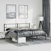 vidaXL Bedframe met hoofd- en voeteneinde metaal zwart 193x203 cm