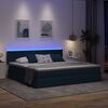 vidaXL Opbergbed met LED met matras met LED Blauw 200 x 200 cm Stof