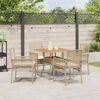 vidaXL Tuin eettafelset 5 pcs Beige poly rattan