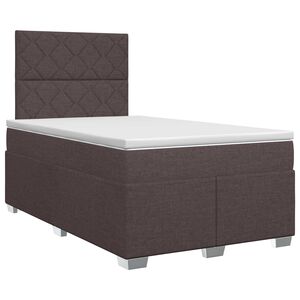 vidaXL Boxspringbed met matras Donkerbruin 120 x 200 cm Stof