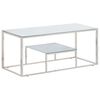 vidaXL Salontafel roestvrijstaal en gehard glas zilverkleurig