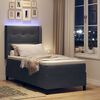 vidaXL Boxspringbed met matras met LED Donkergrijs 90 x 190 cm Fluweel