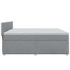 vidaXL Boxspring met matras stof lichtgrijs 200x200 cm