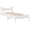 vidaXL Bedframe met hoofdbord massief grenenhout wit 75x190 cm