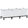 vidaXL Tuinschaal met wielen Wit 120 x 40 x 48 cm PP