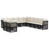 vidaXL Tuinbankenset 11 st Zwart poly rattan