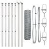 vidaXL zeshoekig gaashek met grondbevestiging 10 x 0,5 m zilver Mesh
