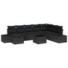 vidaXL Tuin Sofa Set met kussen 9 pcs Zwart poly rattan