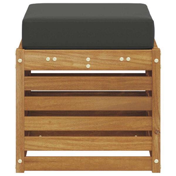 vidaXL Hocker 2 Stuk Natuurlijk en Antraciet Massief Acaciahout