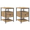 vidaXL Nachtkastje 2 pcs Artisan Eiken 40 x 42 x 56 cm Bewerkt hout