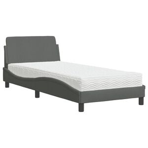 vidaXL Bed met matras "Dover" stof donkergrijs 80x200 cm