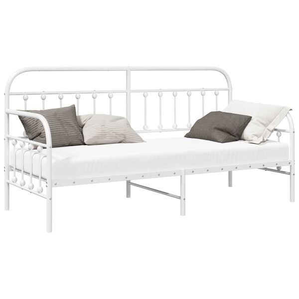 vidaXL Bedframe voor een daybed Wit 75 x 190 cm Gepoedercoat staal