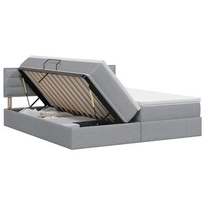vidaXL Opslag bed met hoofdeinde 2 st Lichtgrijs Nep Leer