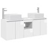 vidaXL Badkamerkastenset 3 st Hoogglans Wit 135 x 35 x 80 cm