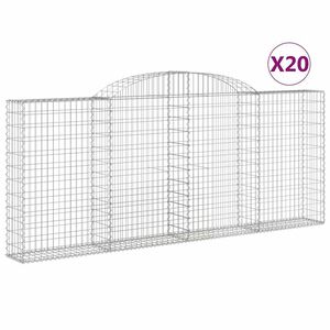 vidaXL Schanskorven 20 st gewelfd 300x30x120/140 cm ijzer